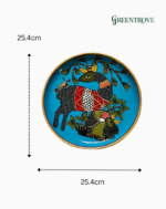 Hand-Painted Deer & Bird Wall Plate, Mango Wood Boho Decor - Image 4