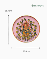 Handcrafted Ganesha Wall Plate, Hindu God Painting on , Ethnic Boho Spiritual Wall Decor - Image 2