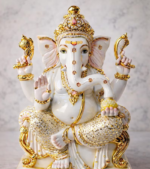 Lord Ganesha Statue for Pooja Mandir, Temple Decor, Dust Marble Hindu God, Ganpati Altar - Image 2
