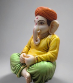 Marble Ganesha Statue, Hand Carved Hindu Elephant God Sculpture for Pooja Mandir - Image 4