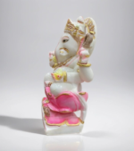 White Marble Ganesha Statue, Custom Ganpati Idol for Pooja Room, Temple, Home Decor - Image 5