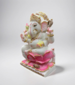 White Marble Ganesha Statue, Custom Ganpati Idol for Pooja Room, Temple, Home Decor - Image 2