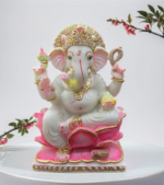 White Marble Ganesha Statue, Custom Ganpati Idol for Pooja Room, Temple, Home Decor