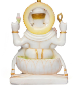 Pure Marble Ganesha Statue, Custom Hindu Ganesh God Idol for Pooja Mandir, Home Decor - Image 3