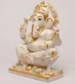 Pure Marble Ganesha Statue, Custom Hindu Ganesh God Idol for Pooja Mandir, Home Decor - Image 3