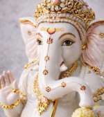 Lord Ganesha Statue for Pooja Mandir, Temple Decor, Dust Marble Hindu God, Ganpati Altar - Image 3