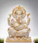 Pure Marble Ganesha Statue, Custom Hindu Ganesh God Idol for Pooja Mandir, Home Decor