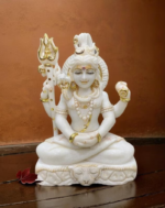 Marble Shiva Meditating Statue (Customised), Hindu God Idol for Puja Room Decor