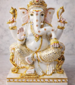 Lord Ganesha Statue for Pooja Mandir, Temple Decor, Dust Marble Hindu God, Ganpati Altar - Image 5