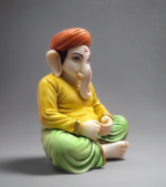 Marble Ganesha Statue, Hand Carved Hindu Elephant God Sculpture for Pooja Mandir - Image 2