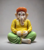 Marble Ganesha Statue, Hand Carved Hindu Elephant God Sculpture for Pooja Mandir - Image 3