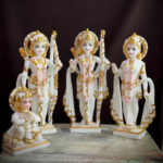 Ram Darbar Marble (Custom) Statue, Ram Family Sculpture for Puja Mandir