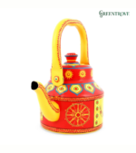 Hand Painted Indian Tea Kettle – Folk Art Kitchen Decor, Kerala Boat Design - Image 7