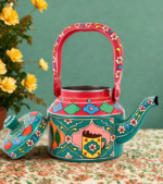 Hand-Painted Indian Tea Kettle – Rajasthani Folk Art, Boho Kitchenware - Image 2