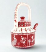 Hand-Painted Warli Art Kettle, Tribal Indian Teapot, Boho Kitchen Decor - Image 5