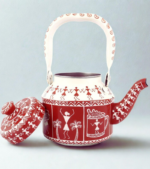Hand-Painted Warli Art Kettle, Tribal Indian Teapot, Boho Kitchen Decor - Image 4