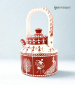 Hand-Painted Warli Art Kettle, Tribal Indian Teapot, Boho Kitchen Decor - Image 8