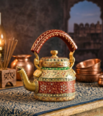 Indian Artistic Hand-Painted Stainless Steel Tea Kettle – Meraki - Image 2