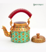 Hand-Painted Tea Kettle | Indian Folk Art Stainless Steel Teapot - Image 2