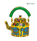 Hand-Painted Tea Kettle | Indian Folk Art Stainless Steel Teapot