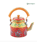 Hand-Painted Tea Kettle | Indian Folk Art Stainless Steel Teapot