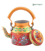 Hand-Painted Tea Kettle | Indian Folk Art Stainless Steel Teapot - Image 2