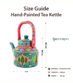 Hand-Painted Indian Tea Kettle – Rajasthani Folk Art, Boho Kitchenware - Image 3